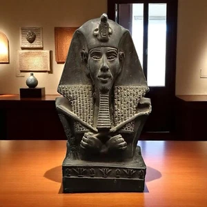 Artefactos egipcios antiguos raros busto del rey Akenatón estatua antigüedades faraónicas BC - Imagen 1 de 8
