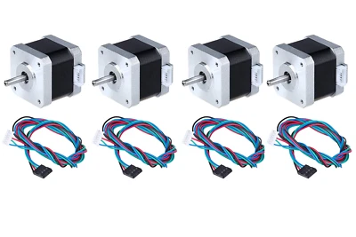 4PCS Schrittmotor Nema 17 Stepper Motor 0,48Nm 70oz.in 2,5A 48MM Länge 5mm shaft