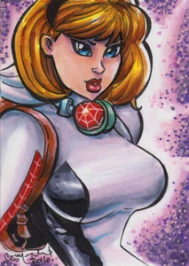 Tarjeta de boceto de Spider-Gwen Spider-Man arte original Chris McJunkin  - Imagen 1 de 3