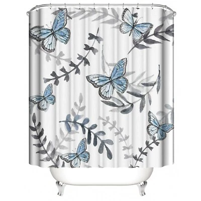 Juego de alfombras cortina de ducha mariposa alfombra de baño antideslizante tapa de inodoro cubierta baño  Foto 1 de 4