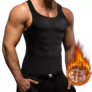 Men Gynecomastia Compress Tank Top Slimming Body Shaper Vest Athletic Sauna Vest - Picture 1 of 24