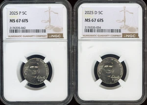 2025 P D Jefferson Nickel 2 Coin Set NGC MS67 FS Holiday Sale 🎁 - Picture 1 of 2