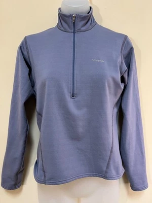 Pulôver feminino Patagonia 1/2 zíper pequeno perivinkle atlético longo bolso Slv - Imagem 1 de 4