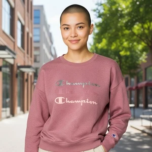 Champion Women's Crewneck Sweatshirt, Long Sleeve Pullover, Maroon, Size L - Picture 1 of 12