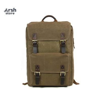 Olive  Canvas Leather Chef Backpack | Culinary Tool & Kitchen Accessory Storage - Image 1 of 4