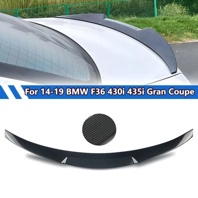 For 14-20 BMW F36 430i 435i 440i Gran Coupe Carbon Color M4 Style Trunk Spoiler - Image 1 of 4