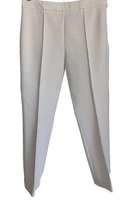Pantalones para mujer CALLAS Milano blancos lisos recortados tiro alto jersey cremallera 44 EE. UU. 8-10 Foto 1 de 4