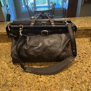 Wilsons Leder Herren dunkelbraun Leder Dr Doctor Weekender Tasche Umhängetasche - Bild 1 von 16