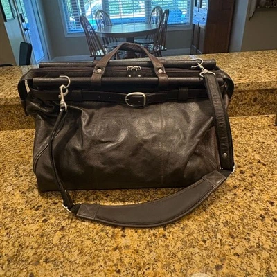 Bolso Cartera Wilsons Cuero Hombre Marrón Oscuro Cuero Dr Doctor Weekender Foto 1 de 4