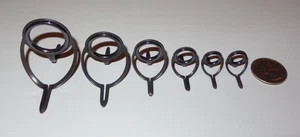 New Set of 6 Fuji NSG Gunsmoke Silicon Carbide Fishing Rod Spinning Guides 30-12 - Picture 1 of 3