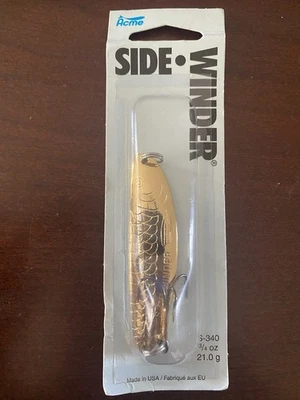 Enrolador lateral Acme colher de ouro 3/4 onças S-340G estoque antigo - Imagem 1 de 2