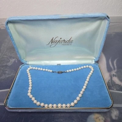 Najarda Imitación Perla 14/20 Cierre Plata Caja Original Foto 1 de 4