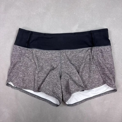 Pantalones Cortos Lululemon Mujer 8 Negros Tiempos de Correr Entrenamiento Ejercicio Yoga Jaspeado 4 Pulgadas Foto 1 de 4