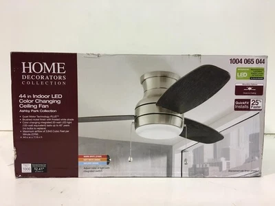Home Decorators Ashby Park 44 in. Color Changing LED Brushed Nickel Ceiling Fan - Image 1 of 3