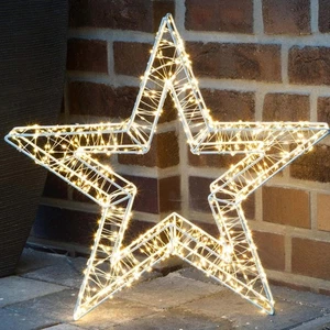 Estrella Acrílica Grande 58cm Intermitente Luz Blanca Cálida Decoración Navidad - Imagen 1 de 7