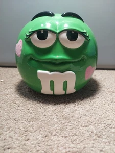 Vintage grüne M&M Keramik Süßigkeiten/Keksdose Sammlerstück Galerie 2002 - Bild 1 von 6