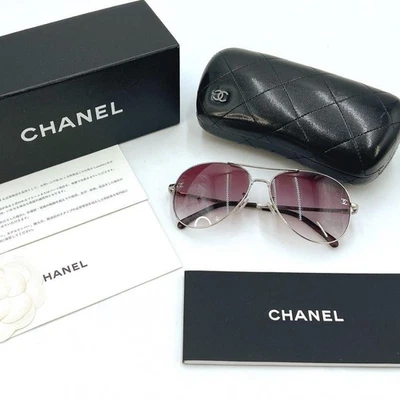 CHANEL Purple Gradient Coco Mark Sunglasses Used 5.5" Wide - Image 1 of 4