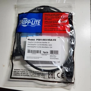 Tripp Lite P581-003-VGA-V2 DisplayPort 1.2 to VGA Active Adapter Cable, 3 ft. - Picture 1 of 4