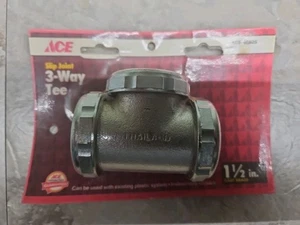 Ace Slip Joint 3-Way Tee 1  1/2" #40895 Chrome Cast Brass. Thailand. New  - Picture 1 of 6