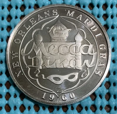 1969 Krewe of MECCA / This is America  .999 FINE SILVER Mardi Gras Doubloon - Image 1 of 2