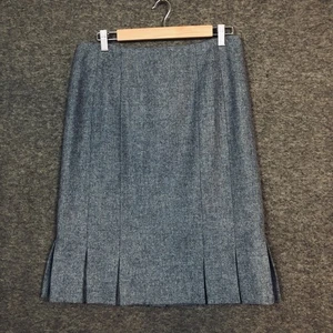 Falda Talbots Tweed Mujer 8 Lana Plisada Línea A Acampanada Carrera Espalda Cremallera Preppy - Imagen 1 de 8