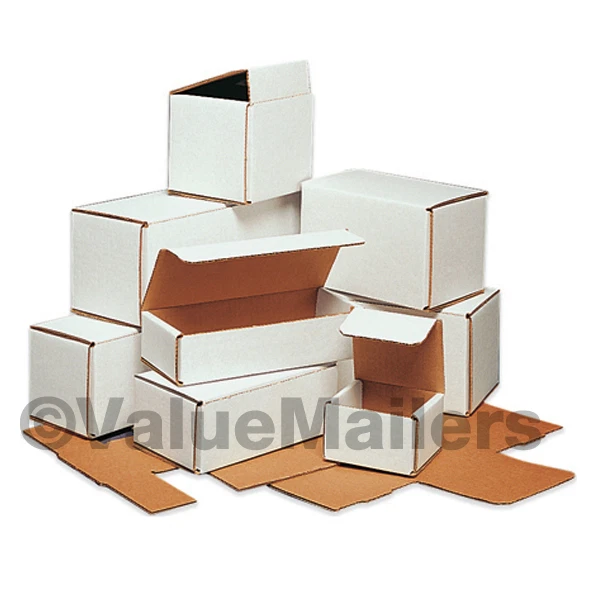 100 - 8x8x5 White Corrugated Shipping Packing Box Boxes Mailers 8 X 8 X 5 - Image 1 of 1