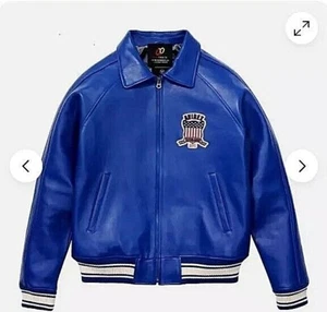 Leather Bomber Jacket Men’s Avires American Flight Style - Picture 1 of 7
