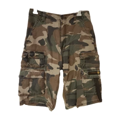 Arizona Hombres Juniors 18 Regular Marrón Verde Camuflaje Carga Pantalones Cortos Cintura 28 Entrepierna 12"  Foto 1 de 4