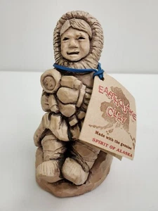 Vintage 1960s Spirit of Alaska Earthquake Clay Sculpture Figurine Child w/ Doll - Picture 1 of 12