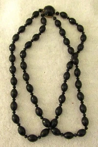 Antique Victorian West German 19" Double Strand Mourning Necklace - Picture 1 of 6
