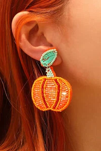 Halloween Pumpkin Earrings - Picture 1 of 4