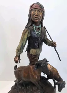 Bronze Sculpture, " Dawn Boys Song" Navajo Limited #24/45 Susan L. Kliewer - Picture 1 of 12