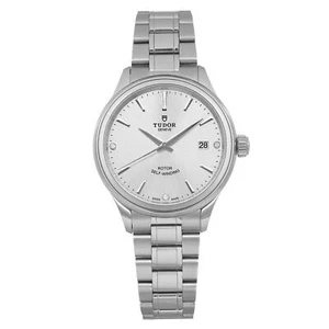 Tudor Style 38mm Stainless Steel Silver Diamond Dial Automatic Watch 12500 - Picture 1 of 7