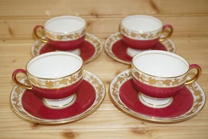 CONJUNTOS DE TAZAS Y PLATILLOS Wedgwood Whitehall Ruby (4) (S10) - Imagen 1 de 11