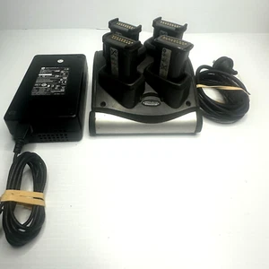 Zebra Motorola Symbol 4 Slot Battery Cradle SAC9000-4000 w 4 Batteries - Picture 1 of 8