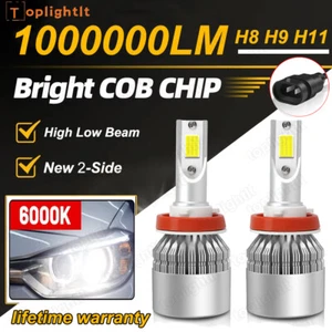 2PCS H11 LED Headlight Super Bright Bulb Kit 6000K White HIGH/LOW Beam Fog Light - Picture 1 of 12