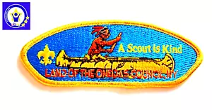 Land Of The Oneidas Council NY "A Scout Is Kind" Yellow Thread BSA Patch - Picture 1 of 2