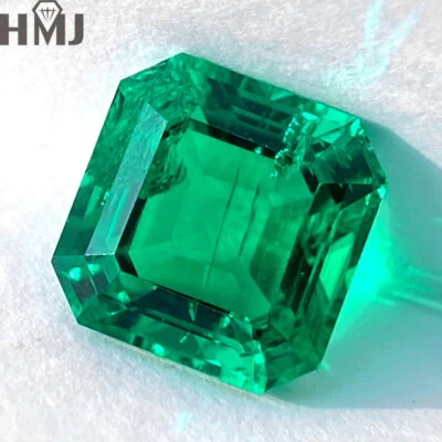 AGL Certified Lab Created Columbia Emerald for Jewelry Making VVS1 Asscher Cut - Image 1 of 4