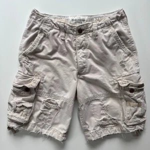 ABERCROMBIE & FITCH Cargo Shorts Mens 34 Distressed 10" Inseam Y2K Button Fly - Picture 1 of 20