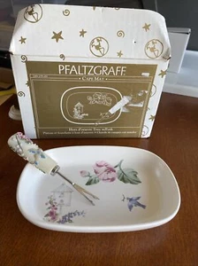 RARE Pfaltzgraff Cape May Hors D’oeuvre Tray W Fork Discontinued Birdhouse HTF - Picture 1 of 6