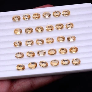 VVS 29 Pcs Natural Citrine 8mmx6mm Oval Faceted Cut Untreated Loose Gemstones - Picture 1 of 7