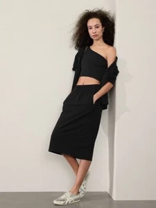 Athleta Retroterry Mid Rise Skirt | Black XS #818509 NWT - Picture 1 of 3