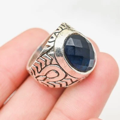 Blue Onyx Beautiful Men's Ring 925 Sterling Silver Popular Ring, All Size M264 - Image 1 of 4