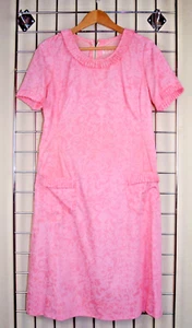 Lilly Pulitzer Dress VTG 60s Pretty Pink Butterflies Trimmed w Ruffles Lined S/M - Picture 1 of 14