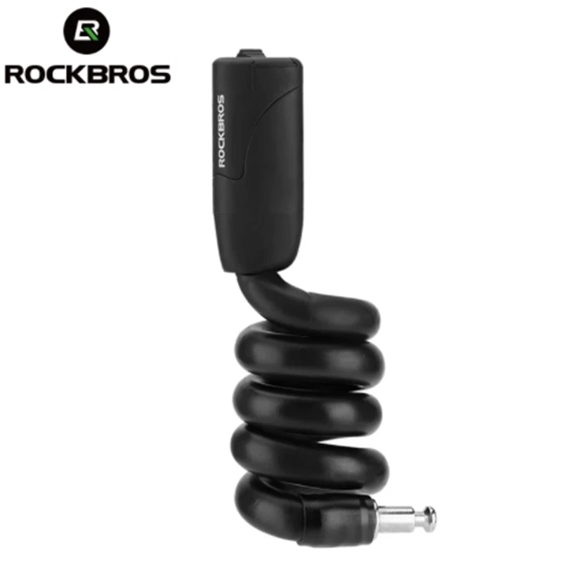 ROCKBROS Bicycle Lock Spiral Steel Cable Lock Portable Safety Anti-theft Padlock - Image 1 of 4