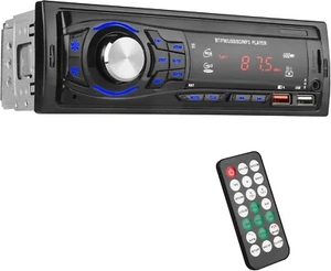 Autoradio Coche Bluetooth 1 DIN Llamadas Manos Libres Reproductor de MP3 USB SD - Imagen 1 de 5