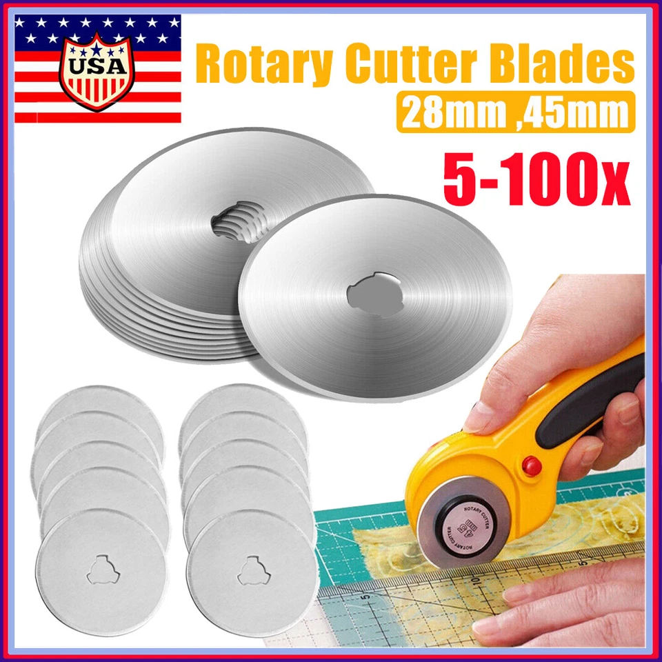 SOINEED Rotary Cutter Spare Blades 28mm & 45mm Leather Quilters Sewing Patchwork Fabric