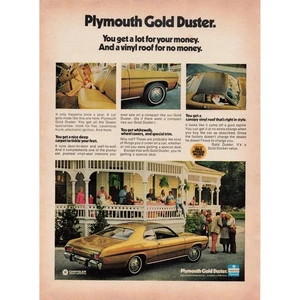 Publicidad impresa vintage 1973 Plymouth Gold Duster coche automóvil - Imagen 1 de 1