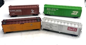 HO BNSF Illinois Central Union Regrigerator Swift Boxcar Lot of 4 w/Kadees - Picture 1 of 8
