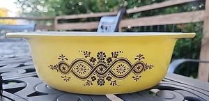 Piatto Casseruola Promozionale Pyrex Golden Garland 1,5 Qt senza coperchio - Foto 1 di 9